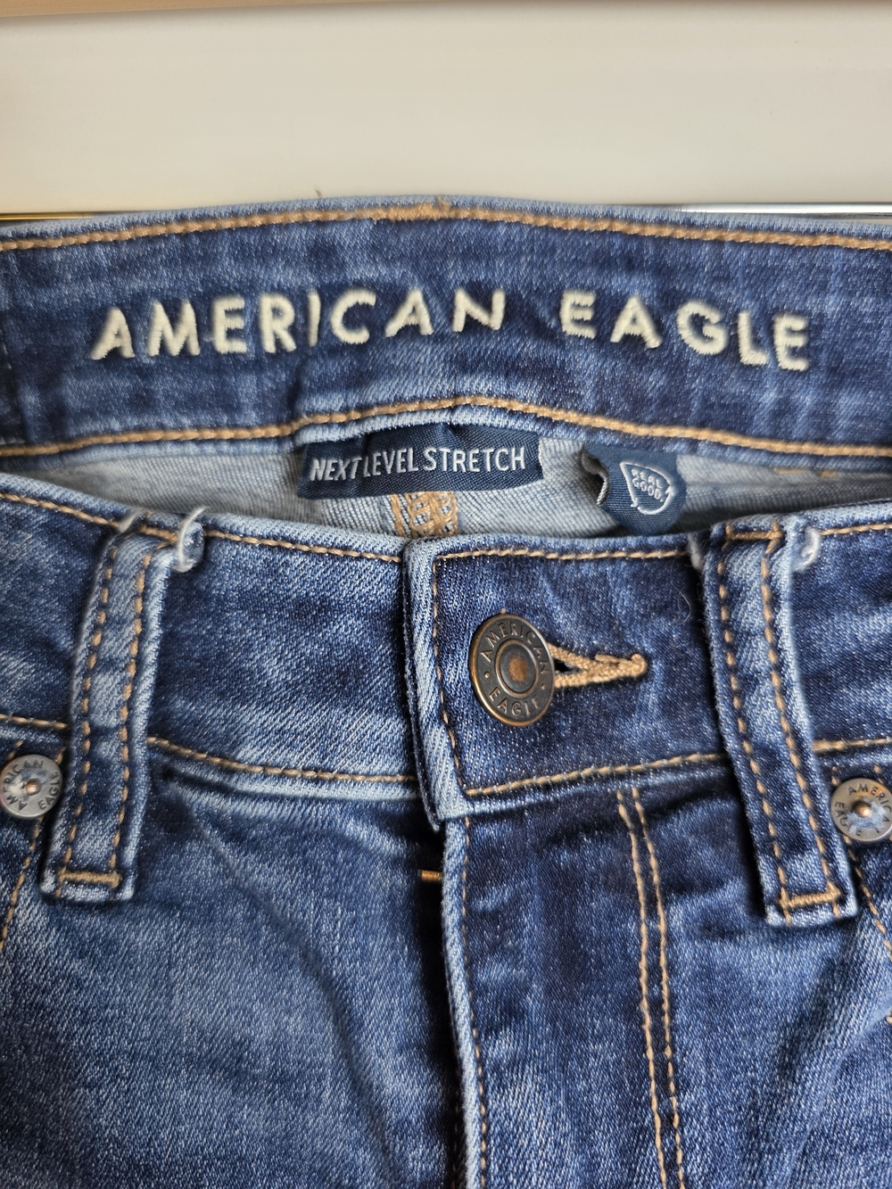 American Eagle Super High Rise Flare Jeans Size 00 Dark Wash Next Level Stretch